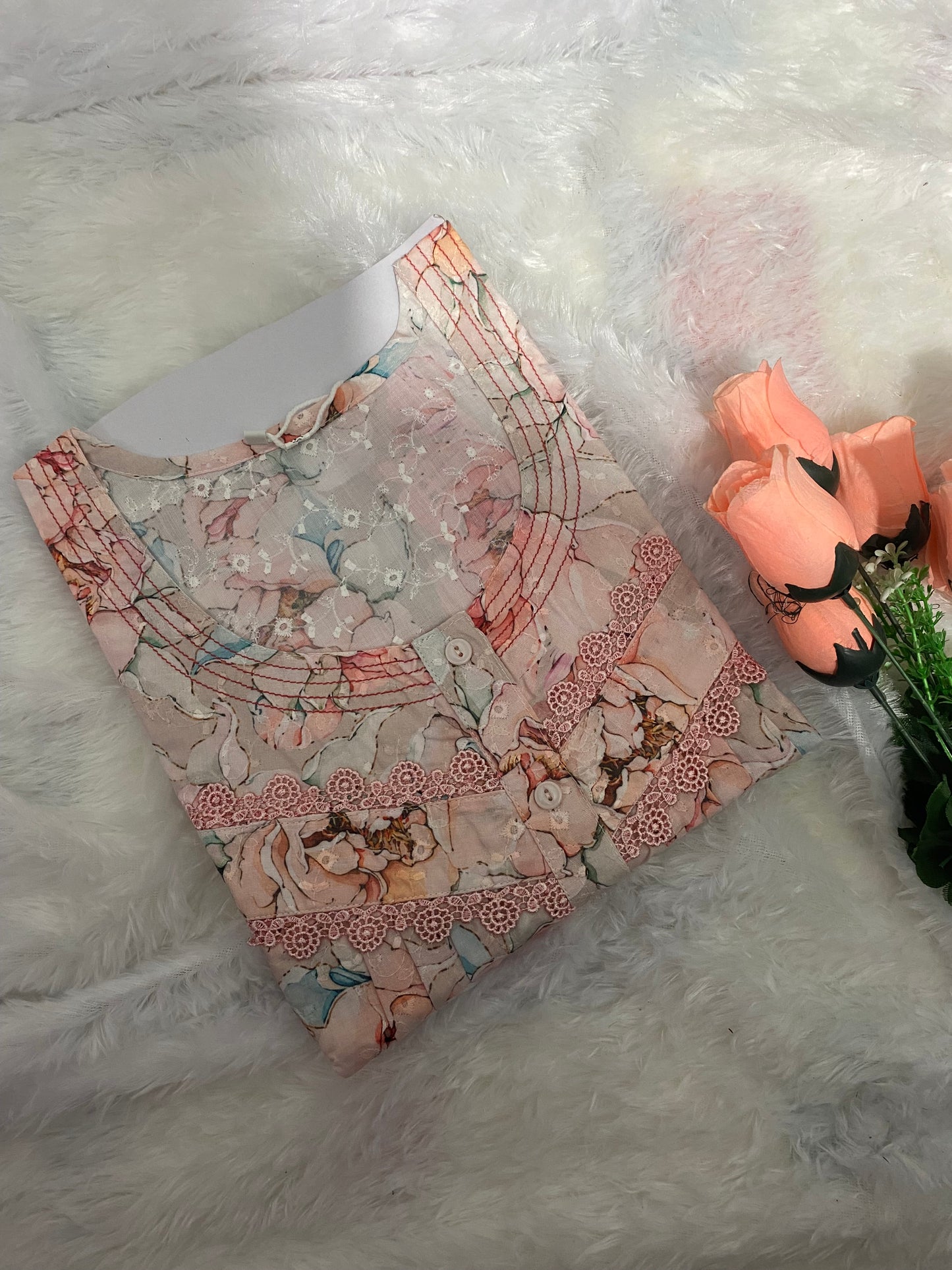 Premium Digital Chikankari Nighty