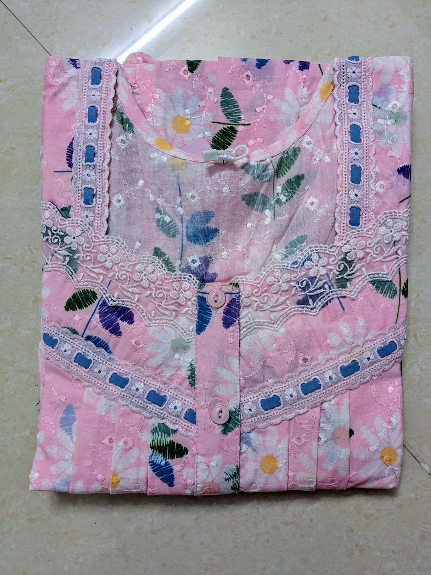 Premium Digital Chikankari Cotton Nighty