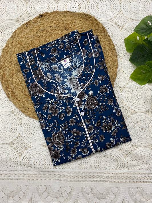 A line Cotton Nighty with Tie-up rope