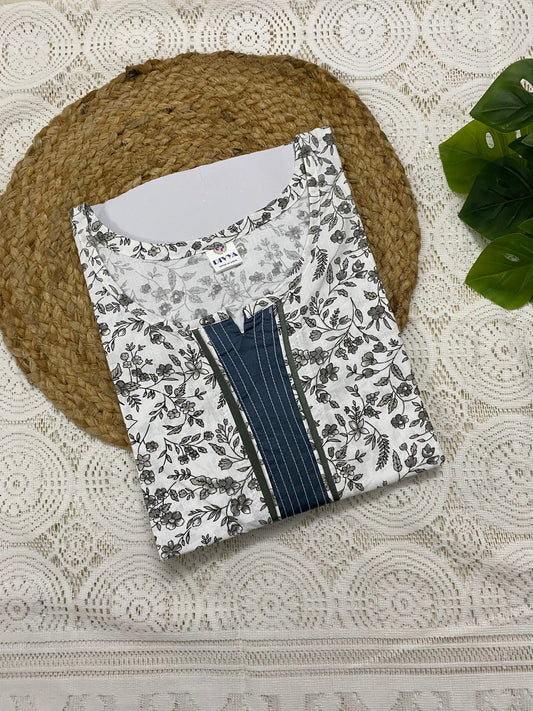 Premium white cotton Nighty
