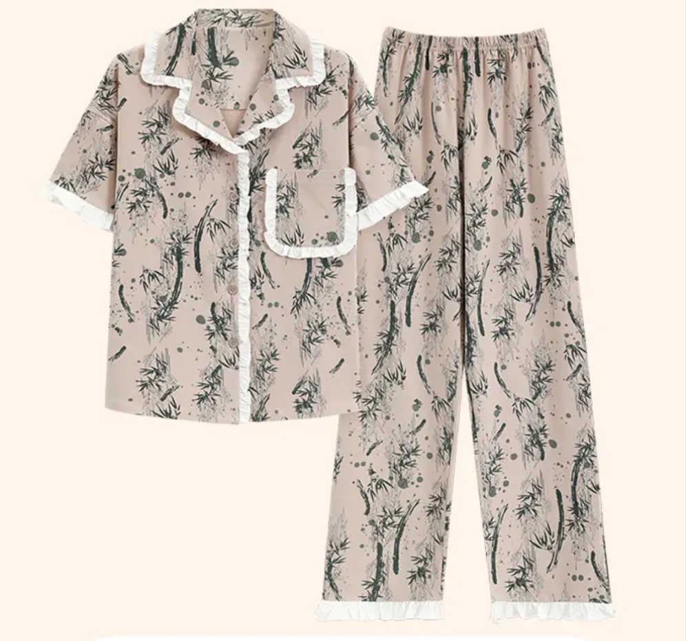 Cordelle – Short Collar 2-Piece Night Suit Set