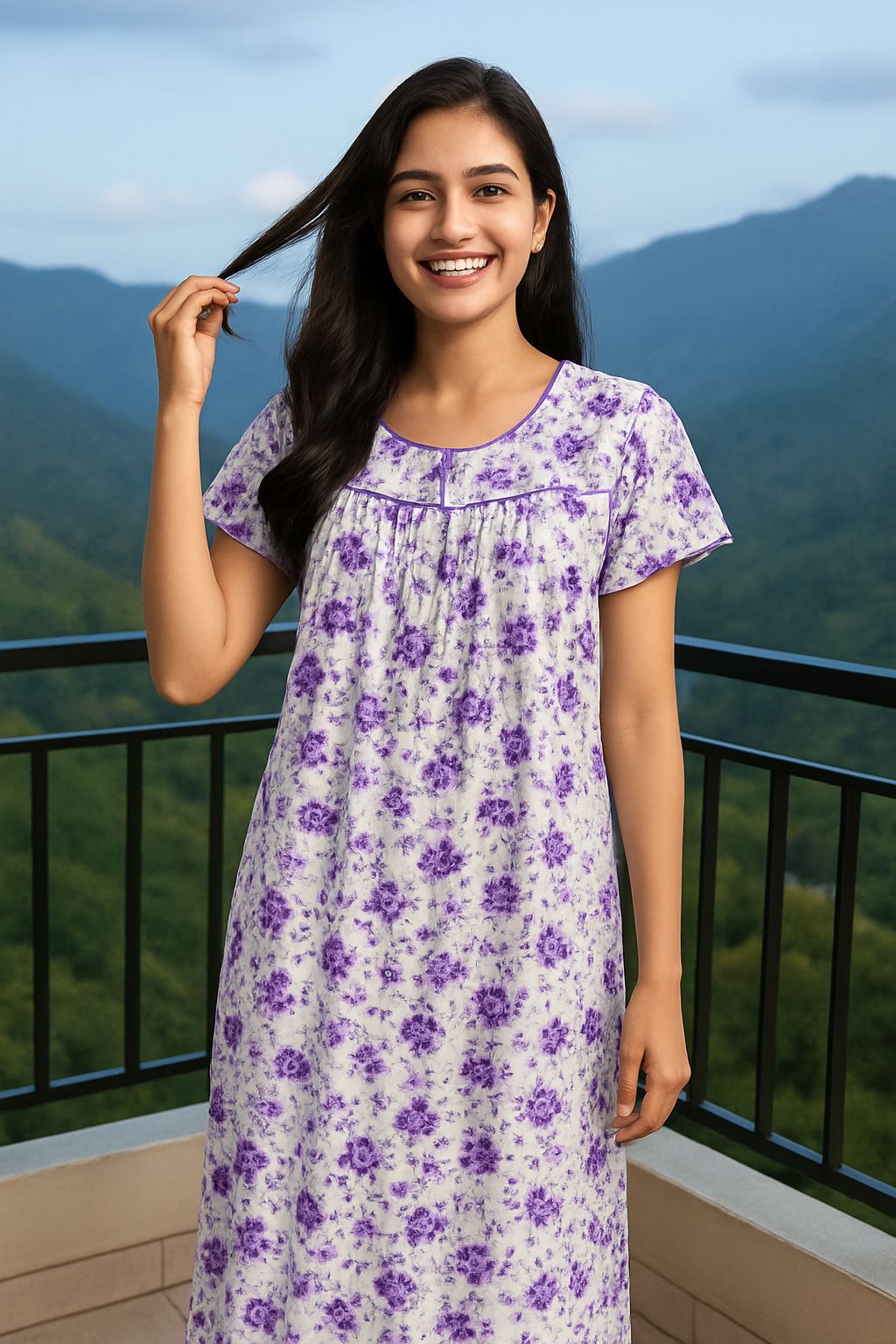 Floral Cotton Nighty